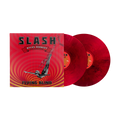 The latest album from Slash, 'Flying Blind', in vinyl format. The cover shows a figure diving against a circular orange, yellow, and red pattern.